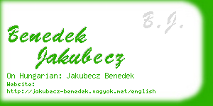 benedek jakubecz business card